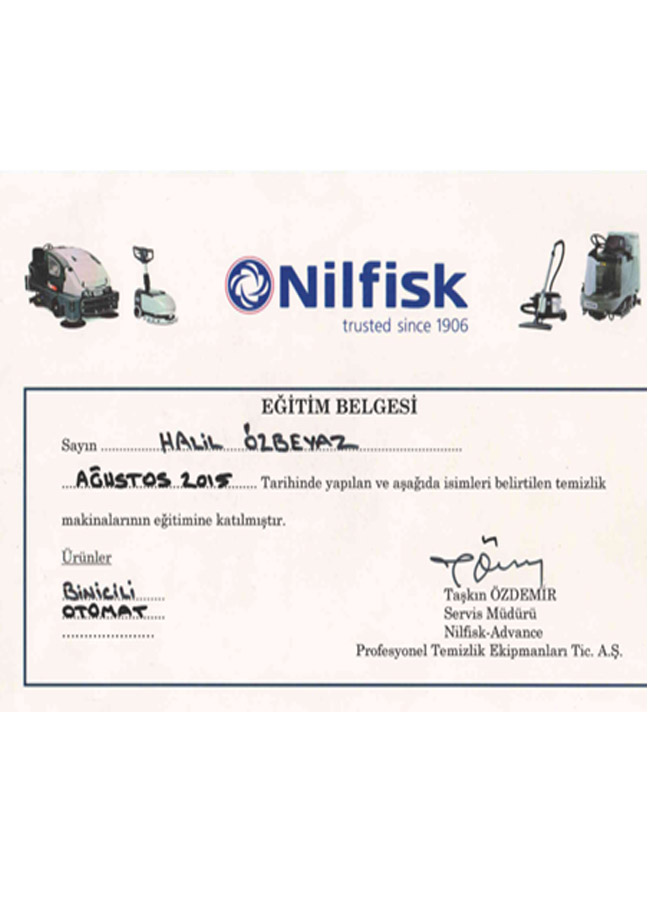 özde hizmet nilfisk eğitim