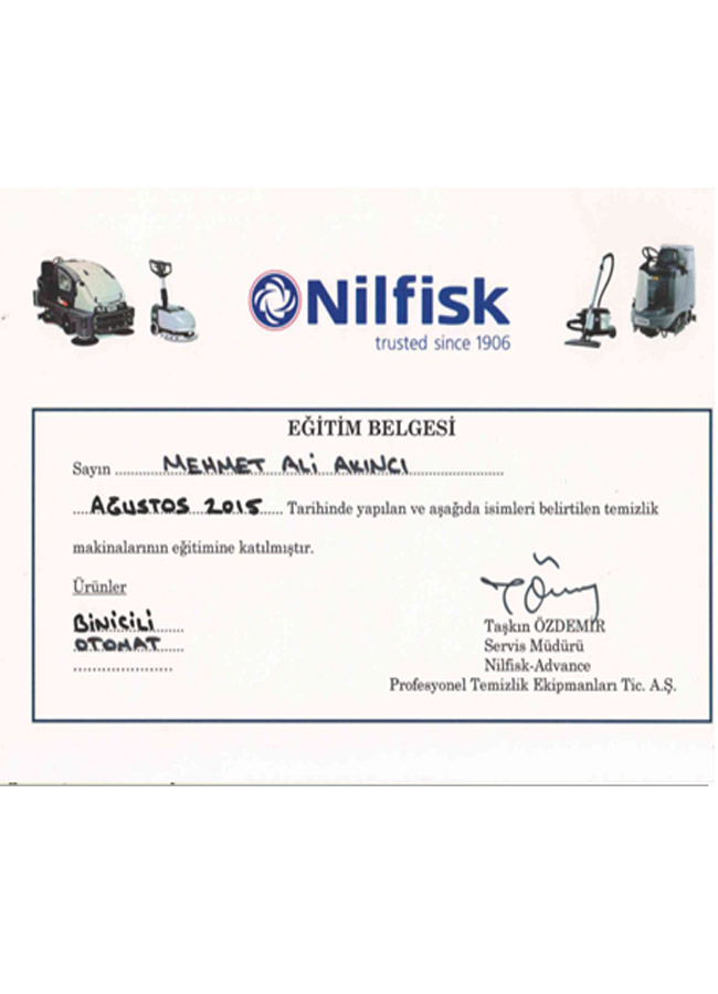özde hizmet nilfisk eğitim