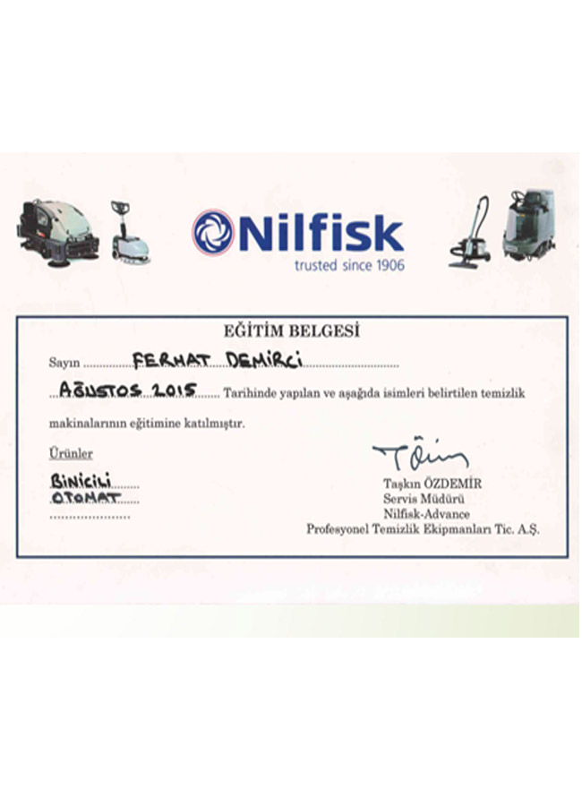 özde hizmet nilfisk eğitim
