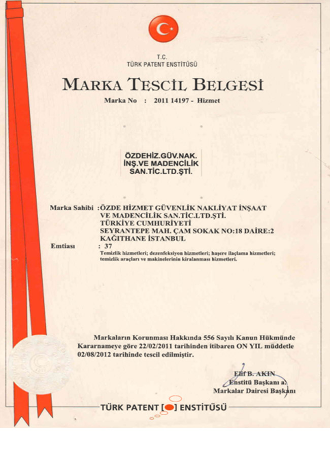 özde hizmet tse marka tescil